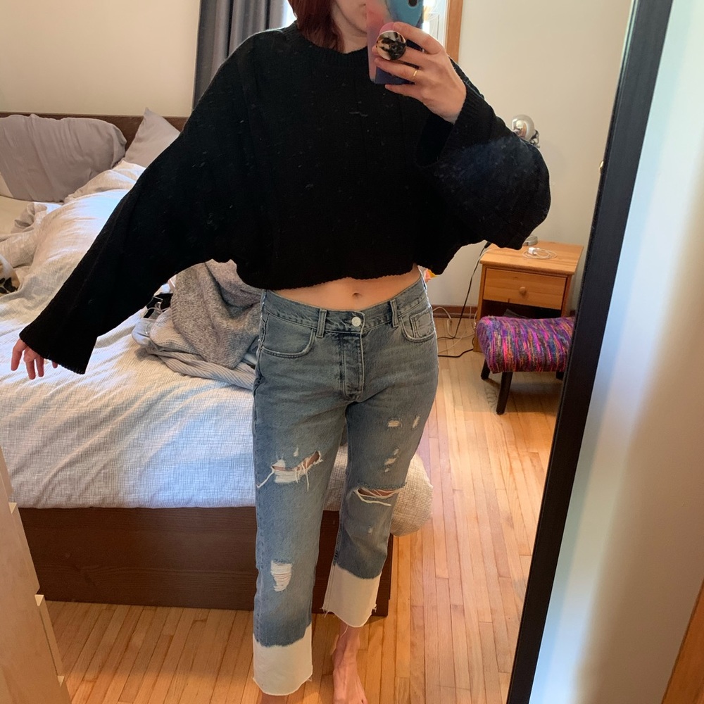 Nasty Gal black cropped sweater